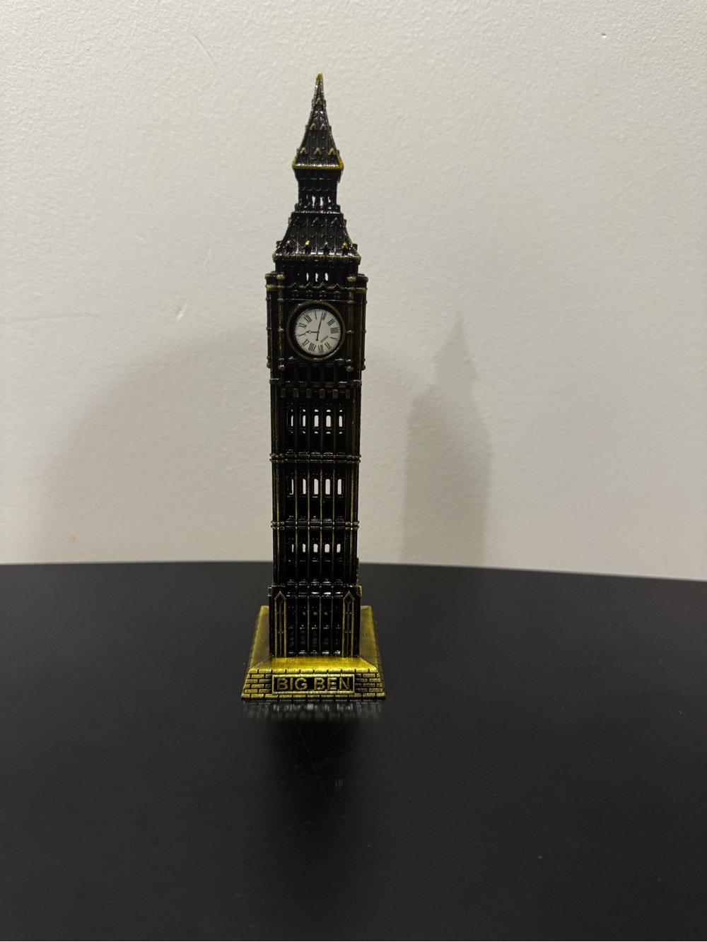 Big Ben Decorative Tower Clock - Black & Gold Accent